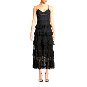 NWT AVANTLOOK Tiered Ruffle Lace Dress Size Small